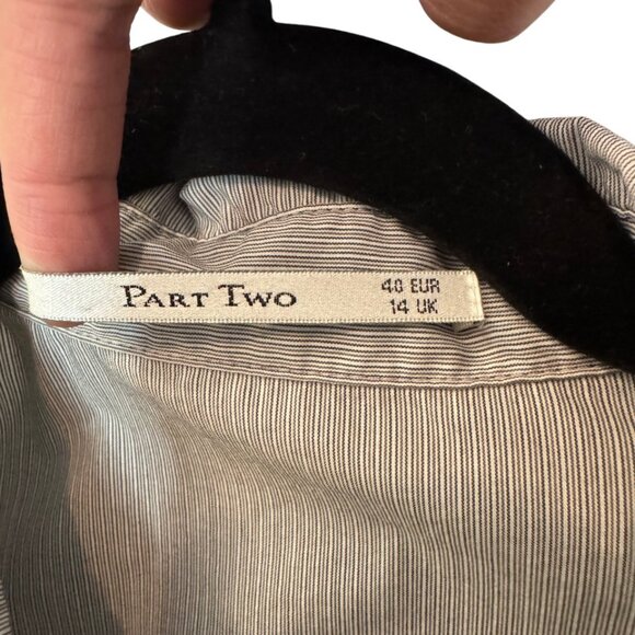 Part Two grey pinstripe button-down long sleeve tunic/mini dress size 10 - Picture 5 of 5